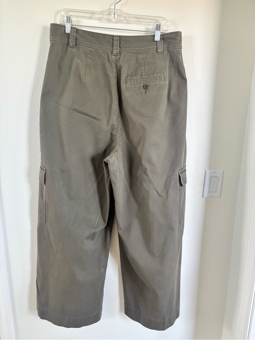 Madewell The Harlow Wide-Leg Green Chino Cargo Pants - Picture 3 of 4